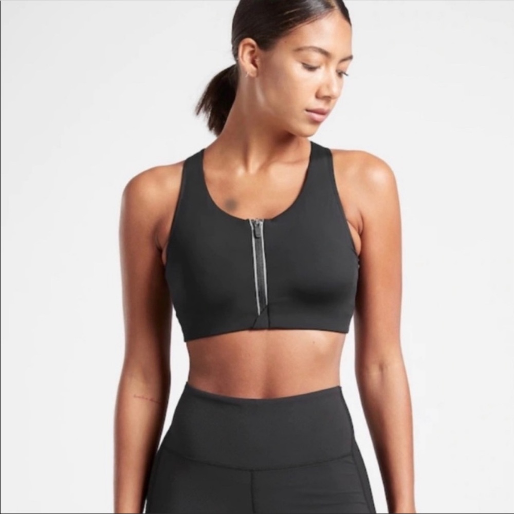Athleta Black Zip Sports Bra - XS